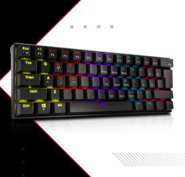 TECLADO GAMER XPG SUMMONERMINI61BL-BKCES, SUMMONER MINI RGB 60%, MECANICO, SWITCH OUTEMU BLUE, ALAMBRICO, ESPAÑOL, COLOR NEGRO