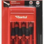 JUEGO DE DESARMADORES DE JOYERO SANTUL 8095 32 PIEZAS/ROJO/NEGRO