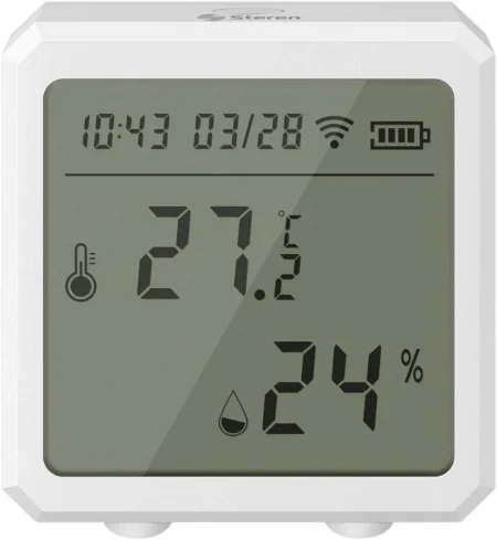 Detector De Temperatura Inalambrico Steren Shome-180 Con Pantalla Digital 2.5?, Wi-Fi, 10?55 °C, Blanco