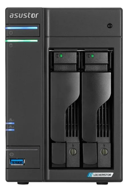 Servidor NAS Asustor As6702T Lockerstor 2 Gen2 2 Bahias/40Tb/Intel Celeron N5105 2Ghz/USB 3.2/Color Negro