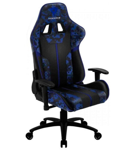 Silla Gamer Thunder X3 4711099473601 Azul, 150Kg, Cuero Sintetico Premium, Soporte Cervical, Respaldo Ajustable-Reclinable, Inclinacion Sincrona