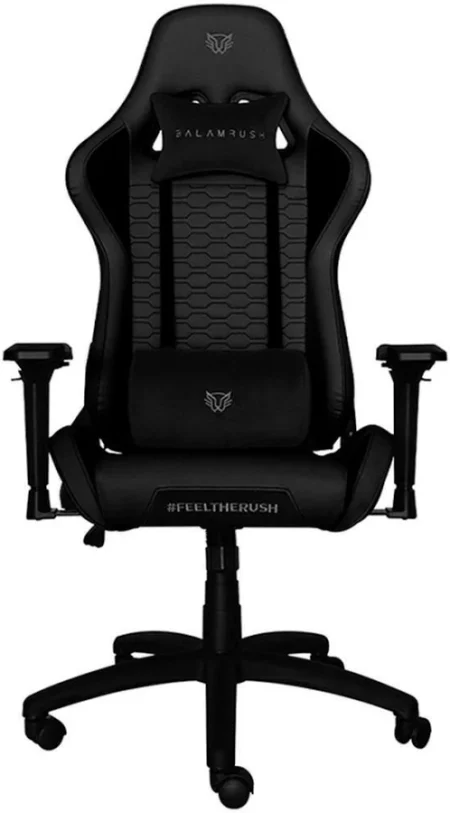 Silla Gamer Balam Rush Thunder Rush 2 Br-932844 Color Gris-Negro, 150Kg, Tela, Reposabrazos 4D, Inclinacion De 90° A 180°
