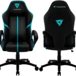 SILLA GAMER THUNDER X3 4711099473595 NEGRO, 150KG, CUERO SINTETICO PREMIUM, ASIENTO AJUSTABLE, MECANISMO DE MARIPOSA, INCLINACION SINCRONIZADA