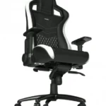Silla Gamer Noblechairs Epic Gaming/Color Negro-Rojo-Blanco/120Kg/Cuero Real De Grano Superior/Con Cojines P/Cuello Y Lumbar/4250144800226
