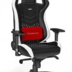Silla Gamer Noblechairs Epic Gaming/Color Negro-Rojo-Blanco/120Kg/Cuero Real De Grano Superior/Con Cojines P/Cuello Y Lumbar/4250144800226