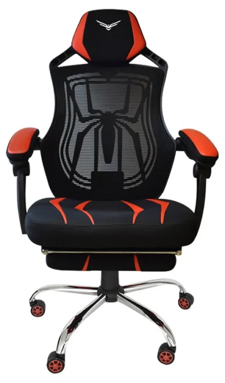 Silla Gamer Naceb Na-0928 Spider, Semireclienable, Color Negro/Rojo, Hasta 120Kg