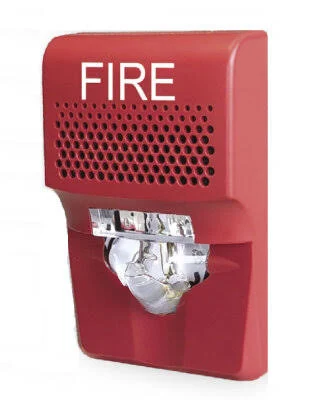 Sirena Con Estrobo LED Kidde Eg1Avrf 24 Vdc 55 Ma Para Pared, Color Rojo, Trabaja Con Paneles De Terceros A 24Vdc