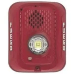 Sirena Con Lampara LED Estroboscopica System Sensor P2Rledsp 2 Hilos, Montaje En Pared, Color Rojo