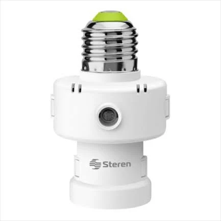 Socket Steren Lam-056 Para Foco, Con Fotocelda, Max 60W, Blanco