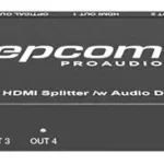 Splitter HDMI Epcom 1 Entrada A 4 Salidas/4K@60Hz/Extractor De Audio/Down Scaler/HDR 4:4:4/Edid/18Gbps/Epc-B14Sa