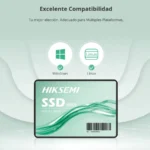 U. Estado Solido SSD 2048Gb Hiksemi Hs-SSD-Wave(S)/2048G SATA Iii 2.5" Alto Performance Para Gaming O Pc 550Mb/S De Lectura 510Mb/S De Escritura