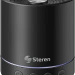 MINI BOCINA PORTATIL 5.5" STEREN BAF-0610, 600W PMPPO, BLUETOOTH, BATERIA RECARGABLE, ILUMINACION LED, COLOR NEGRO