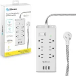 Barra Multicontacto Steren Shome-300 Wi-Fi, 4 Salidas Horizontales, 3 Cargador USB