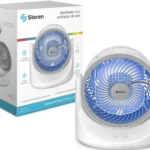 Ventilador Steren Fan-200 Con Enfriador De Aire/Luz LED/Para Escritorio/Color Blanco