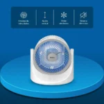 Ventilador Steren Fan-200 Con Enfriador De Aire/Luz LED/Para Escritorio/Color Blanco