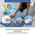 Ventilador Steren Fan-200 Con Enfriador De Aire/Luz LED/Para Escritorio/Color Blanco