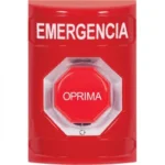 Boton De Emergencia Sti Ss2009Em-Es Texto En Español/Color Rojo/Accion Mantenida/Girar Para Restablecer Y LED Multicolor