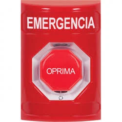 Boton De Emergencia Sti Ss2009Em-Es Texto En Español/Color Rojo/Accion Mantenida/Girar Para Restablecer Y LED Multicolor