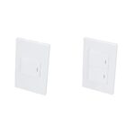 Placa De Pared Surtek P627B 2 Puertos, Color Blanco