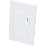 Placa De Pared Surtek P627B 2 Puertos, Color Blanco