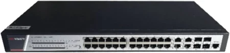 Switch Administrable Gigabit PoE+ Hikvision Ds-3E2528P(B), 24 Puertos 10/100/1000 Mbps PoE+, 4 Puertos 10/100/1000 Mbps + 4 Puertos Sfp De Uplink, 370W, Soporta Igmp