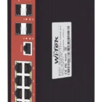 Switch Industrial Wi-Tek Wi-Pms312Gf-I 8 Puertos/Administrable PoE/Puerto 1-2 PoE 24V/48V/Puertos 3-8 Puertos 802.3 Af/At/Bt/240W/Color Negro