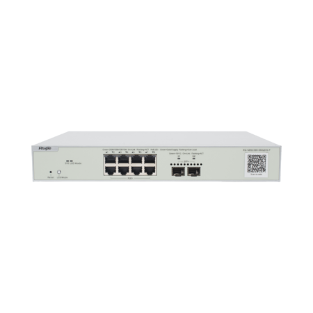 Switch Administrable Cloud Ruijie Rg-Nbs3300-8Mg2Xs-P Multi-Gigabit PoE+ Capa 2 Con 8 Puertos 2.5G PoE+ Hasta 240W Y 2 Uplink Sfp+ 10G/Diseñado Para Access Points WiFi 6/7