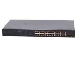Switch PoE Planet Gsw-2620Vhp 24 Puertos PoE+ 10/100/1000Mbps + 2 Puertos Sfp, 52 Gbit/S, 8000 Entradas