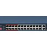 Switch PoE+ Hikvision Ds-3E0326P-E/M(C) 24 Puertos 10/100 Mbps PoE+/2 Puertos 1000 Mbps Uplink/1 Puerto Sfp Uplink/No Administrable/Hasta 300M/230W