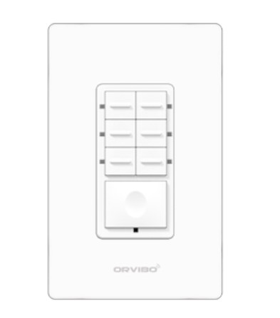 Botonera De 7 Escenas Inteligente Orvibo T10S7Zw-1Uo, Color Blanco, Inalámbrico Y Alámbrico, Wi-Fi, 2400 Mhz, 120 – 270