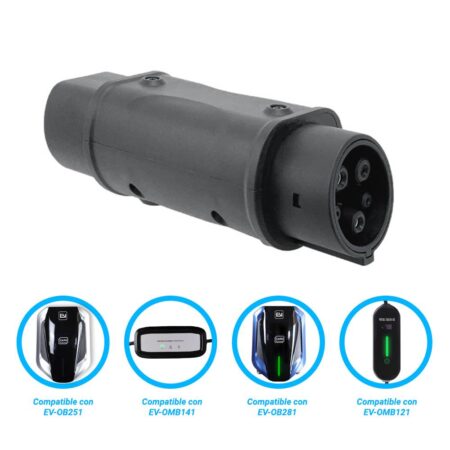 Adaptador T2-T1 Alter De Conector Tipo 2 A Tipo 1 Compatible Con Cargadores Ev-Omb281 – Ev-Ob253, Ev-Omb121 Y Ev-Omb141