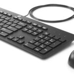HP Kit de teclado/mouse/almohadilla de mouse delgados de bus USB