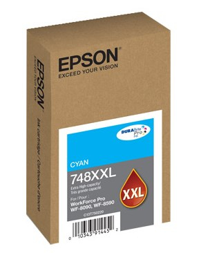 Cartucho De Tinta Epson T748Xxl Cyan P/Wf-6090/Wf-6590, T748Xxl220-Al