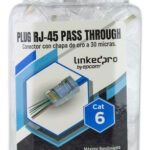 Bote C/50 Plugs Pass Through RJ45 Cat6 Sin Blindaje, Con Alivio De Tension Incluido, Chapado De Oro A 30 Micras Para Durabilidad Extrema, Tc6-Passr