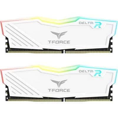 MEMORIA DDR4 64GB 3200MHZ TEAMGROUP T-FORCE DELTA TF4D464G3200HC16FDC01 (2X32GB), COLOR BLANCO, NON-ECC, CL16, XMP