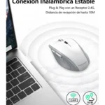 Mouse Inalambrico Terport D16 2400Dpi/6 Botones/Con Reposapulgar/Color Negro