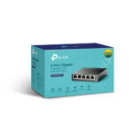 Switch Gigabit Tp-Link Tl-Sg1005Lp De 5 Puertos 10/100/1000Mbps/4 Puertos PoE+ 802.3Af/At/No Administrable/Metalico