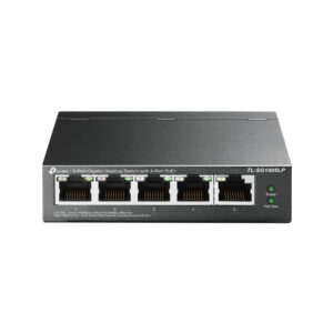 SWITCH GIGABIT TP-LINK TL-SG1005LP DE 5 PUERTOS 10/100/1000MBPS/4 PUERTOS POE+ 802.3AF/AT/NO ADMINISTRABLE/METALICO