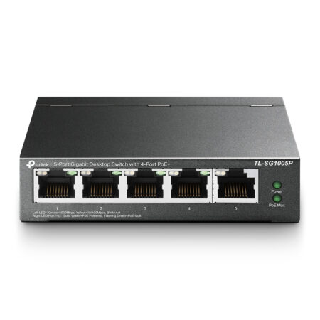 Switch Escritorio De 5 Ptos Gigabit Con 4 Puertos PoE Sin Adm