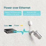 Switch Escritorio De 5 Ptos Gigabit Con 4 Puertos PoE Sin Adm