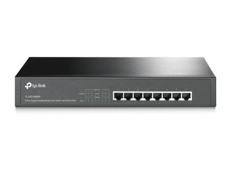 Switch Gigabit Tp-Link No Administrable PoE (Tl-Sg1008Mp) , Negro, 126W, 8 Puertos