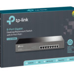 Switch Gigabit Tp-Link No Administrable PoE (Tl-Sg1008Mp) , Negro, 126W, 8 Puertos