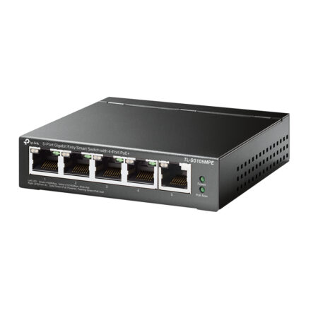Switch Gigabit Tp-Link Tl-Sg105Mpe, 5 Puertos 10/100/1000Mbps (4X PoE), 120W, 10Gbit/S, No Administrable