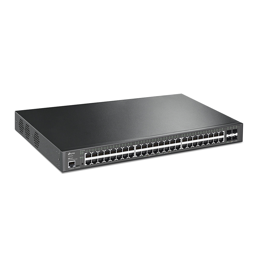 SWITCH ADMINISTRABLE GIGABIT TP-LINK TL-SG3452XP, 48 PUERTOS POE 10/100/1000MBPS + 4 PUERTOS SFP+, 176 GBIT/S