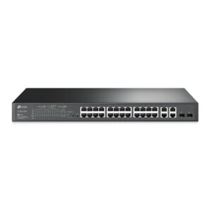 SWITCH ADMINISTRABLE TP-LINK FAST ETHERNET JETSTREAM TL-SL2428P, PUERTOS POE+ 10/100MBPS + 2 PUERTOS 10/100/1000MBPS + 2 PUERTOS SFP, 12.8GBIT/S, 8.000 ENTRADAS