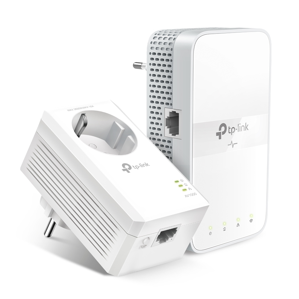 Kit De Adaptadores Powerline Tp-link Tl-wpa7617kit 1000 Mbps 1 Rj-45 Ac Wireless Blanco