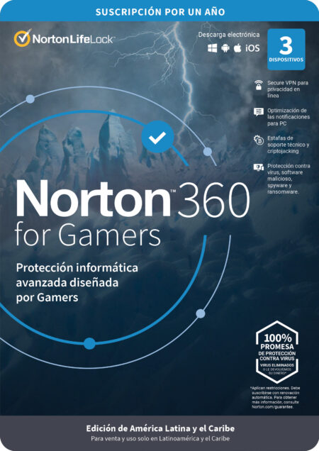 Antivirus Norton Tmnr-023 360 Gamers - 3 Licencias, 1 Año(S)