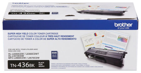 Tóner Brother Valor Tn436Bk Negro – Rendimiento Aproximado 6, 500 Páginas, Compatible Con Mfcl8900Cdw, Mfcl9570Cdw, Hll9310Cdw
