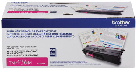 Tóner Brother Valor Tn436M Magenta – Rendimiento Aproximado 6, 500 Páginas, Compatible Con Mfcl8900Cdw, Mfcl9570Cdw, Hll9310Cdw