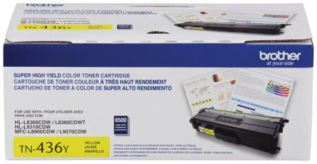 Tóner Brother Valor Tn436Y Amarillo – Rendimiento Aproximado 6, 500 Páginas, Compatible Con Mfcl8900Cdw, Mfcl9570Cdw, Hll9310Cdw